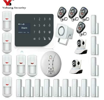 

Yobang Security LCD Wireless GSM Alarm Keypad Security Alarm System With Pir Motion Sensors