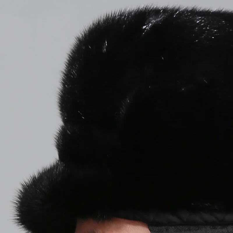 На осень-зиму очень теплые зимние показать мужчинам наушники рекс норки муфтой Русский стиль cap Мужской Роскошная меховая шапка волос красивый мех