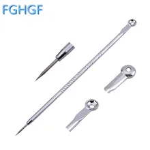 Горячая 10 шт./партия серебряные иглы из нержавеющей стали средство от черных точек акне пятнистый экстрактор косметический инструмент удаление макияж инструменты