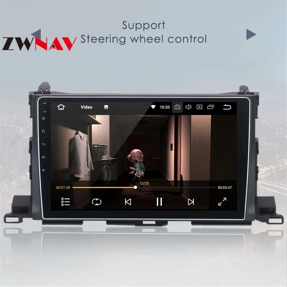 Top IPS Screen Car Multimedia Player Android 8.0 For Toyota Highlander 2015 Car Radio GPS Navigation PX5 4Gb+32G Octa-Core no dvd 5