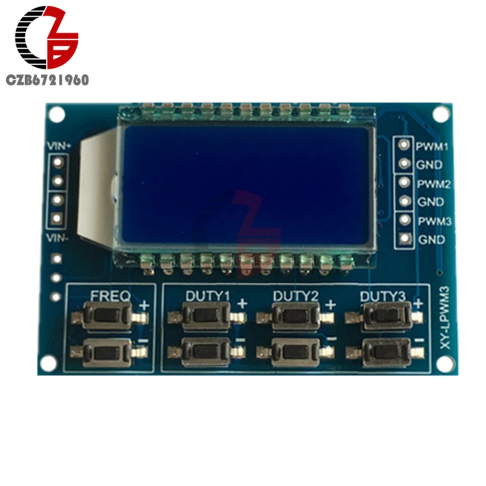 Регулируемый pwm генератор сигналов Модуль 3,3-30 в 1Hz-150 кГц прямоугольная волна цифровой ЖК-дисплей Дисплей 3 канала частота импульсов рабочий цикл