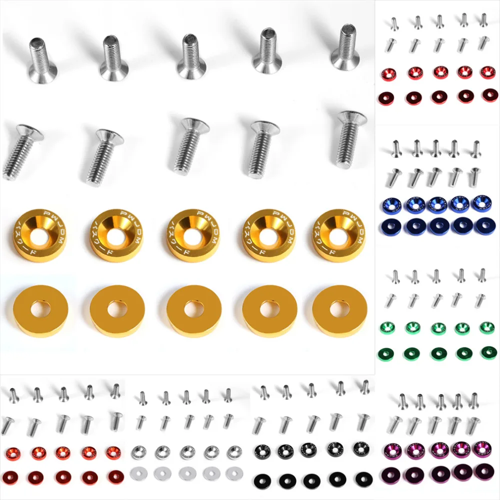 10 Unit Set Universal Car Vehicle Styling Change Password Fender Bumper Stickers Screws Washer Plate Auto