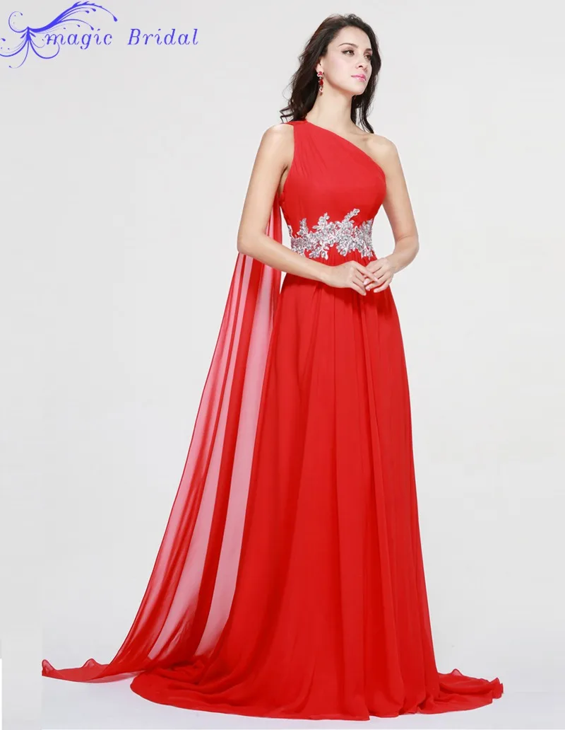 Largos Vestidos Para Bodas Nuevas Llegadas de Un Hombro Rojo Vestido de Noche Largo Formal Vestidos