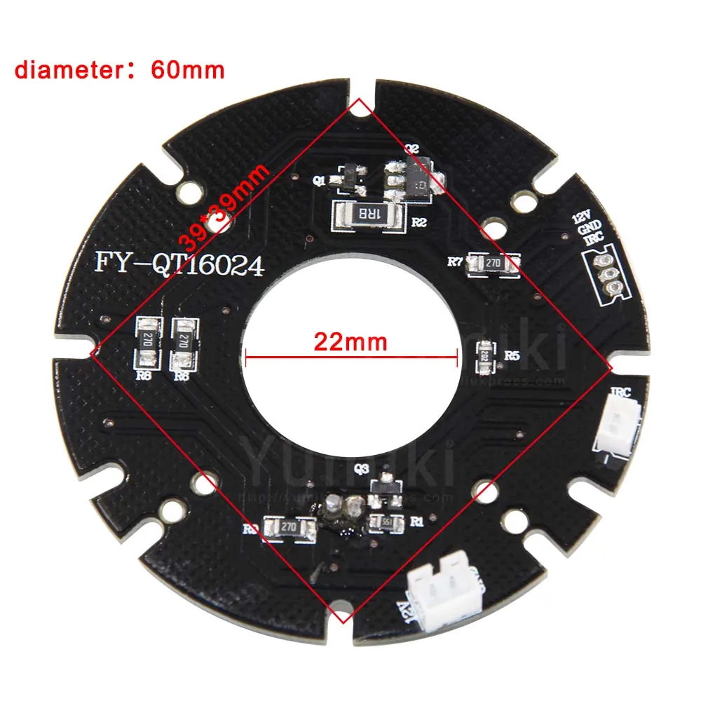 Yumiki инфракрасный 24 шт. Лазерная ИК светодиодный доска для MTV Объектив Пуля безопасности IP CCTV камера наружного ночного видения (диаметр: 60 мм)