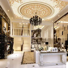 QINGCHUN Пользовательские печати 3D ткань и текстильные обои для стен Ткань Потолок матовый шелк для гостиной Европейский Золотой цветок