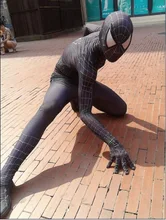 Marvel Halloween Black And White Spiderman Costume Adult Cosplay Mask Lens Included