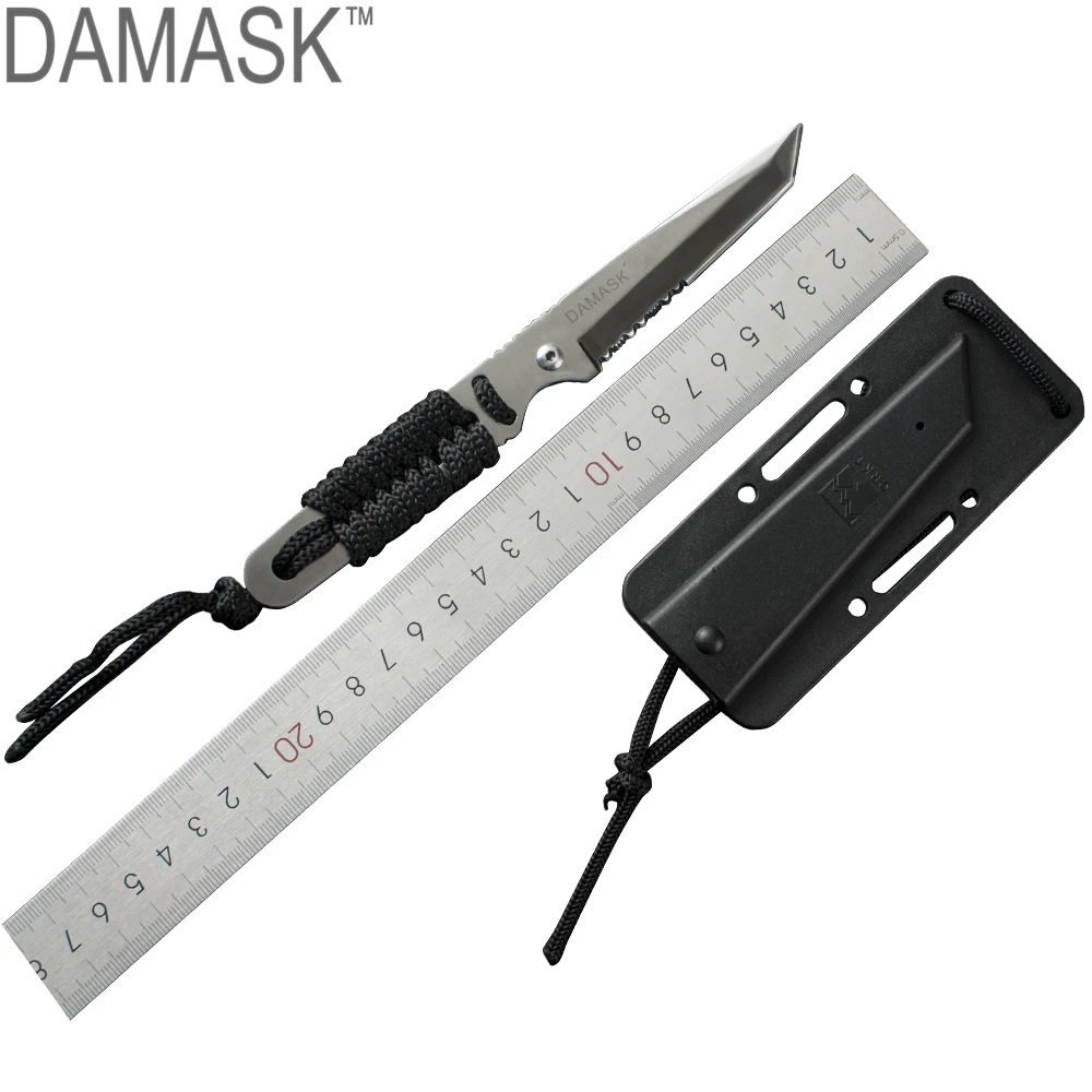 DAMASK Professional EDC Straight Hunting Knife 5Cr13 Steel Fixed Blade