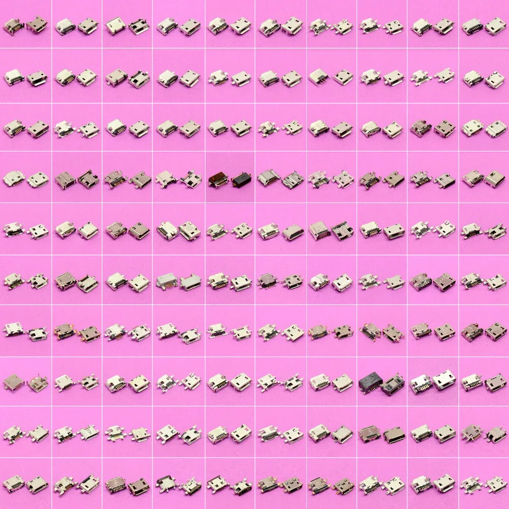 YuXi 100 models Tablet PAD Phone Micro USB Connector  5P 7P Charging Port USB Jack Socket For Samsung ASUS Lenovo Sony LG Huawei