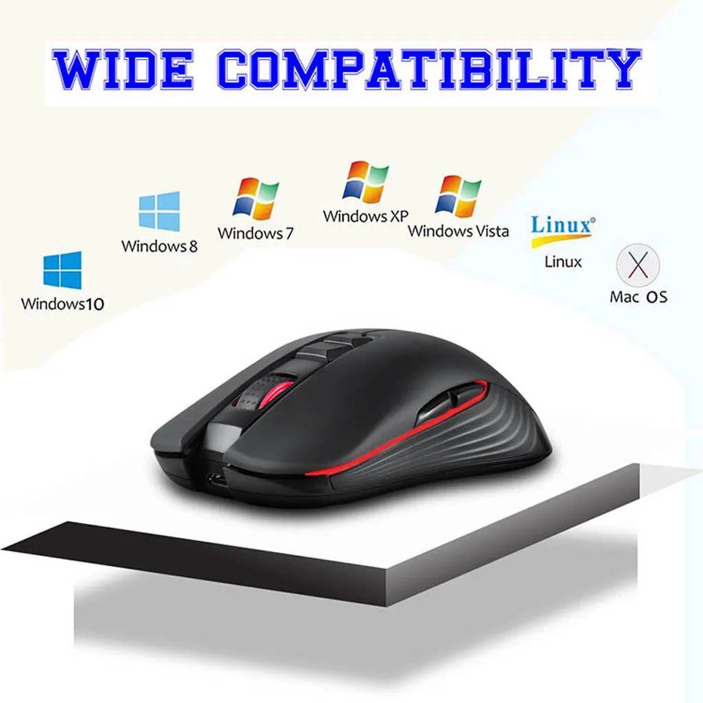 Перезаряжаемая Беспроводная игровая мышка VOBERRY M600 2,4G 7, компьютерная мышь для ноутбука, клавиатура, бесшумная Эргономика