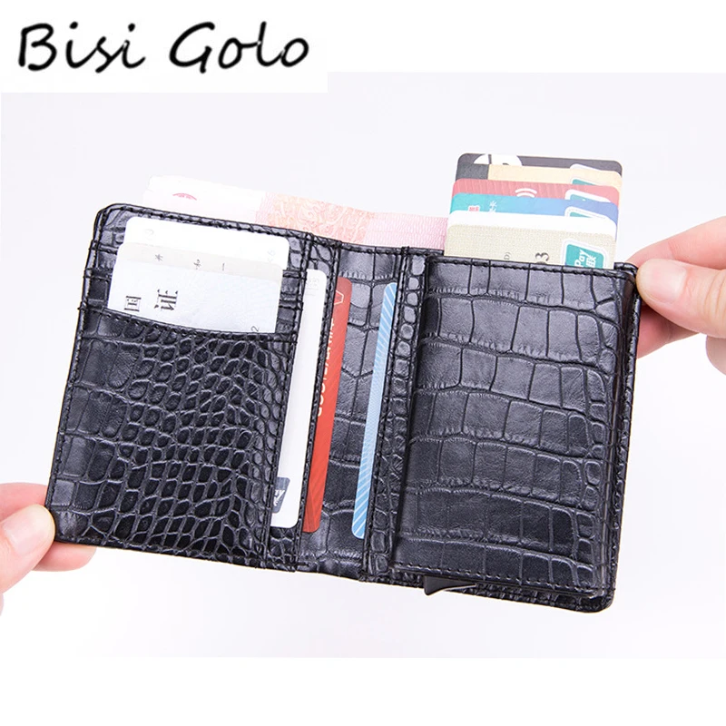 

BISI GORO New 2019 Wallet for Travel Multifunction Credit Card Holder Single Box Luxury Business Card Wallet for Men and Women