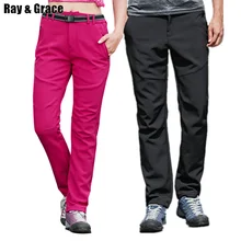 RAY GRACE мужские брюки для улицы Водонепроницаемые зимние женские походные брюки для кемпинга теплые флисовые треккинговые брюки для рыбалки Софтшелл