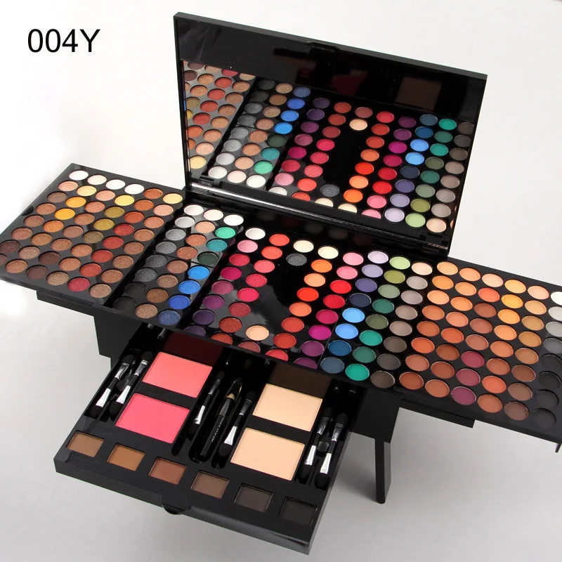 

180 colors matte nude shimmer eyeshadow palette makeup set with brush mirror Shrink professional Cosmetic case makeup kit