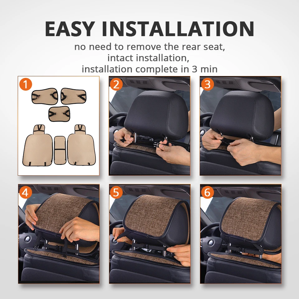 Cheap Partol Breathable Flax Car Seat Cover Pad Universal Automobile Seat Covers Auto Seat Cushion Protector Car Interior Accessories