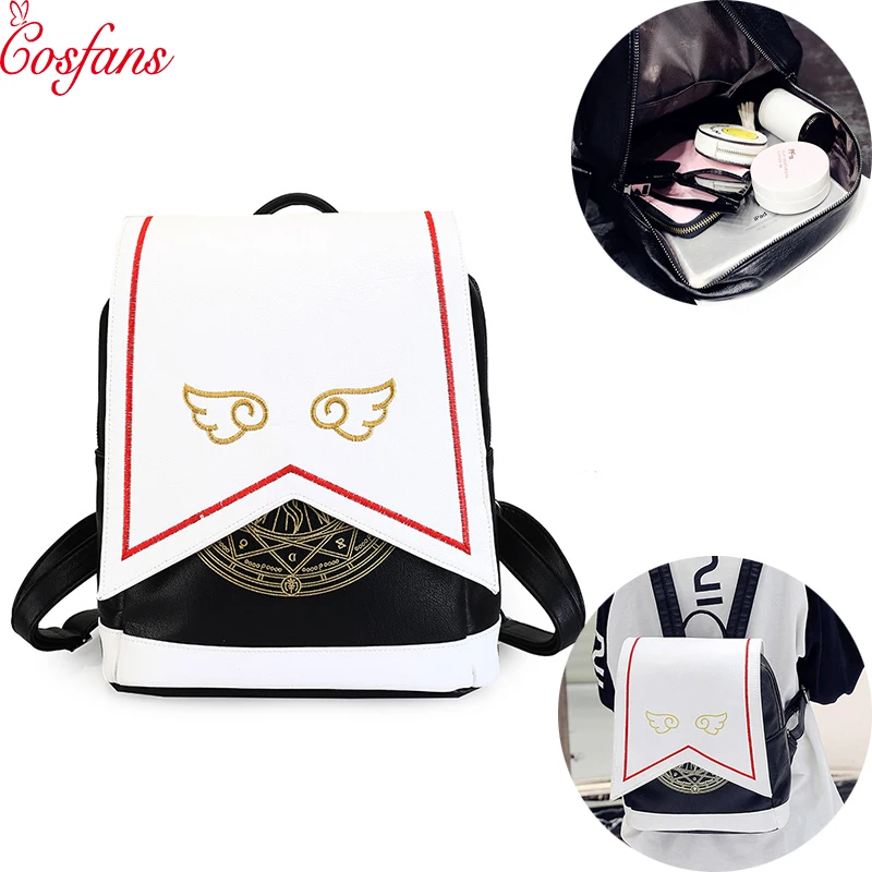 

2019 Japanese Comic Card Captor Sakura Wings Schoold Backpack Magical Card girl sakura Cosplay Backpack Sakura Wings bag gift