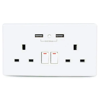 

2.1A USB Charger WiFi Wall Socket Smart Switch Outlet Plug Compatible with Amazon Alexa Echo and Google Assistant IFTTT,No Hub
