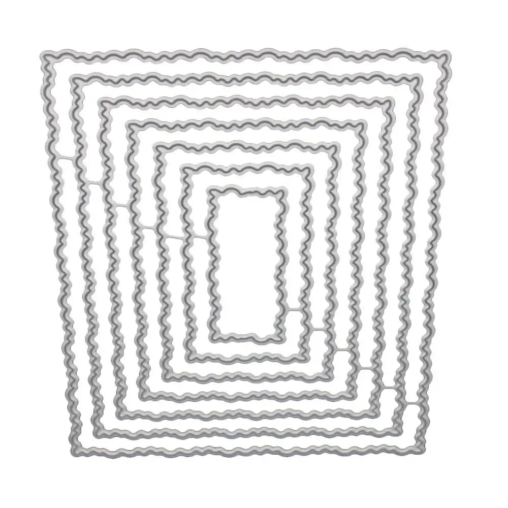 Многослойная прямоугольная рамка Скрапбукинг режущие штампы металлический трафарет и штампы для DIY тиснение декор с помощью открыток - Цвет: Светло-серый