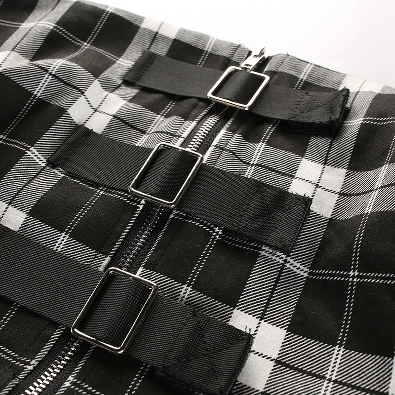 Women Sexy crop top Plaid Tube Top Strapless boob tube Cropped Bandeau Tops Zipper Contrast Color Underwear Bras Boob Bra