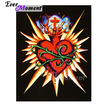 

Ever Moment Diamond Painting Heart Lock Cross Radiation Full Square 5D DIY Picture Of Rhinestone Diamond Embroidery 3F1649