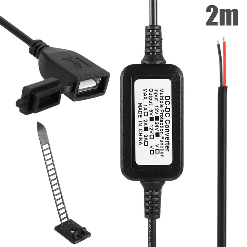 DC 12 В до 5 В водонепроницаемый USB источник питания порт зарядное устройство для мотоцикла смартфон gps Nav цифровые аксессуары