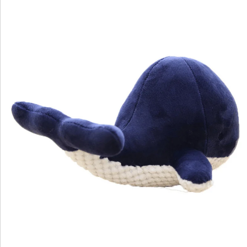 

24cm pink and dark blue ultra soft cute stuffed sea animal whale plush toys with rounded small black eyes