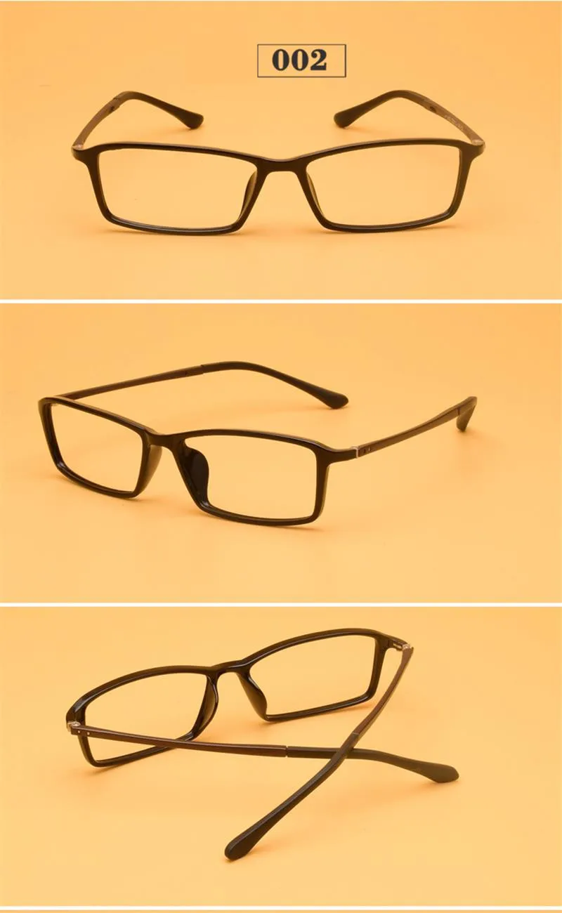 Подлинная TR90 оптическая оправа для очков для очки по рецепту при близорукости оправы для очков чистые линзы для женщин и мужчин - Цвет оправы: 002