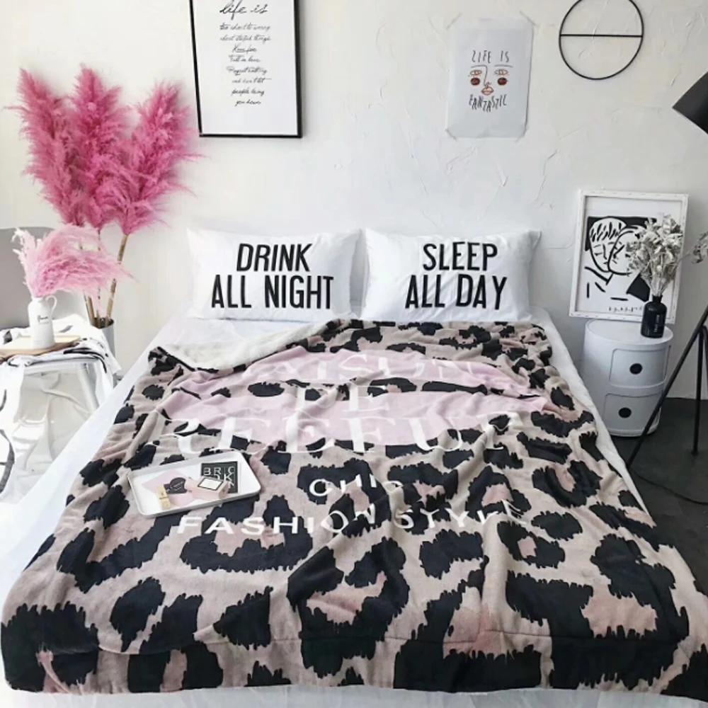 Leopard Red Lip Cashmere Blanket Nap Blanket Sofa Blanket Air