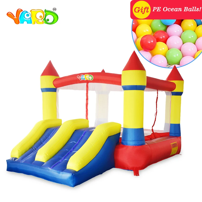 

YARD Inflatable Bounce House with Double Slides with Blower for Party Outdoor Children Fun Land Inflatable Castle