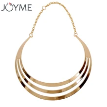 Новое модное женское многослойное открытое золотое ожерелье Макси серебряное и Золотое колье массивные ожерелья