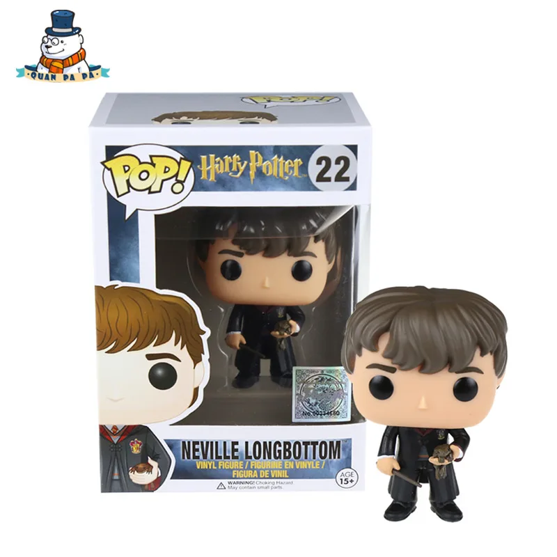 

[QuanPaPa] New Genuine FunKo POP Harry Potter Neville Longbottom 22 Model Action Figurine doll car Decoration #6884 kids toys