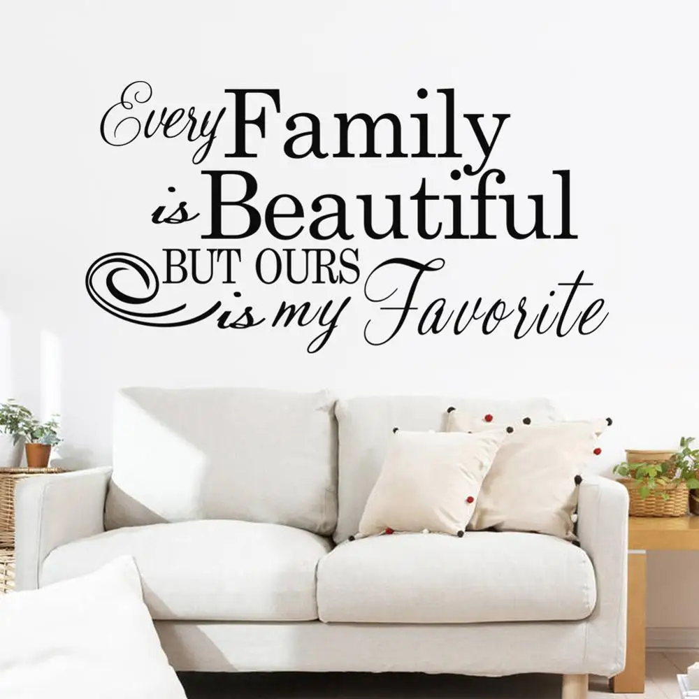 Super Family English text pattern marriage room wall stickers bedroom JQ-59