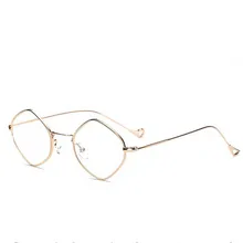 Новейшие прозрачные линзы обычные очки женские брендовые дизайнерские многоугольные маленькие прозрачные очки в оправе металлические оправы для очков ПРИ близорукости