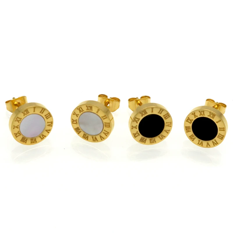 Круглые жемчужные ювелирные изделия в виде ракушки, римские цифры, стильный двухсторонний золотой кулон, ожерелье, серьги, модные свадебные ювелирные наборы