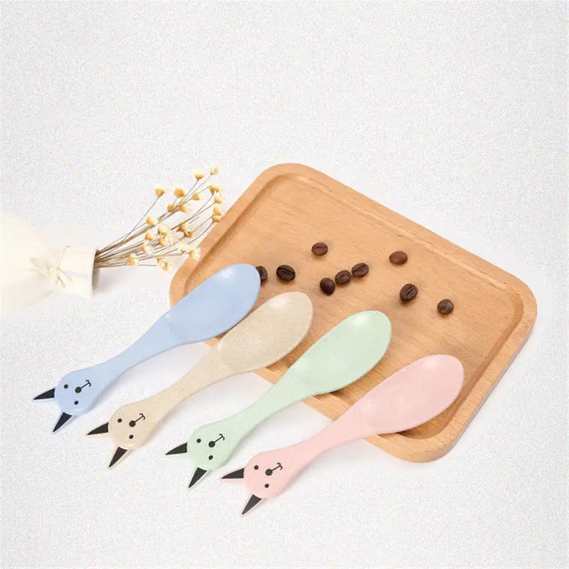 JX-LCLYL 4 Colors Baby Kids Eating Feeding Food Grade BPA Free Bowl Spoon Set