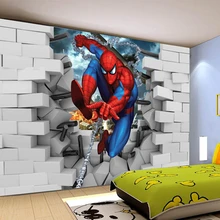 Пользовательские papel де parede infantil, Человек-паук 3d Фреска для детской комнаты спальни ТВ фон стены текстильные обои
