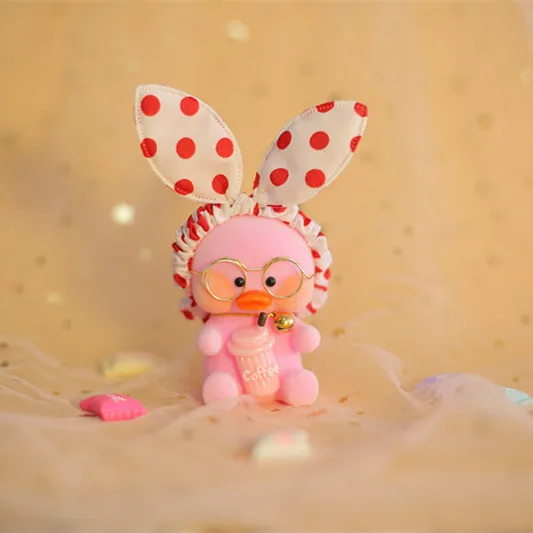 8 см Kawaii LaLafanfan кафе подвеска с форме утки брелок мультфильм милый утка автомобиль Декор животные куклы девочка игрушки подарок на день рождения для детей - Цвет: Золотой