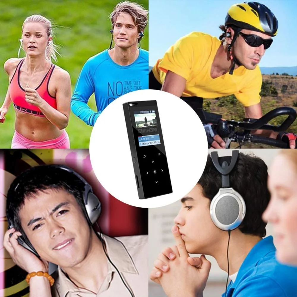 Динамик MP3 сенсорный экран MP3 плеер с Bluetooth 4,0 студенческий Walkman ультра-тонкий дисплей для прослушивания песни текст MP3 плеер иврит