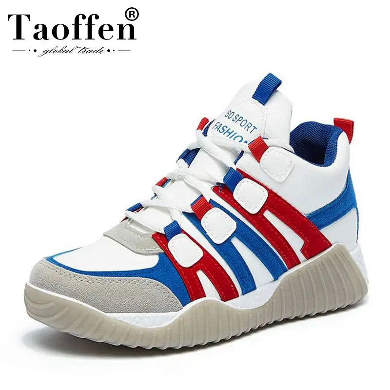 

TAOFFEN Women Sneakers Stylish Lace Up Swing Casual Vulcanized Shoes Women Daily Outdoor Patchwork Mujer Footwear Size 35-40