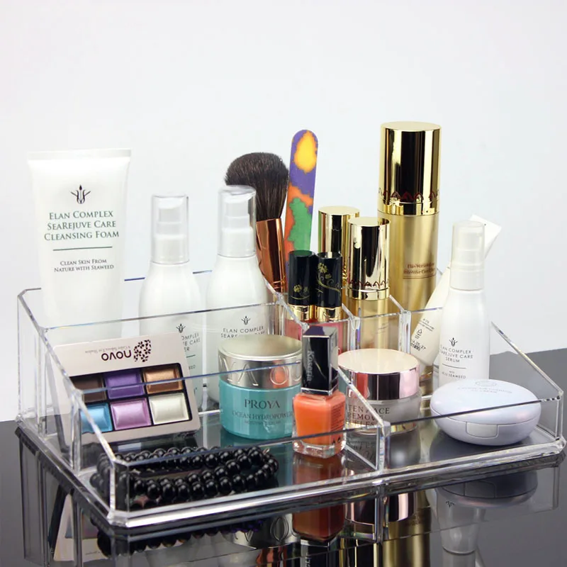 

Oversized acrilico for makeup transparent plastic box makeup organizer bathing room storage box desk organizer