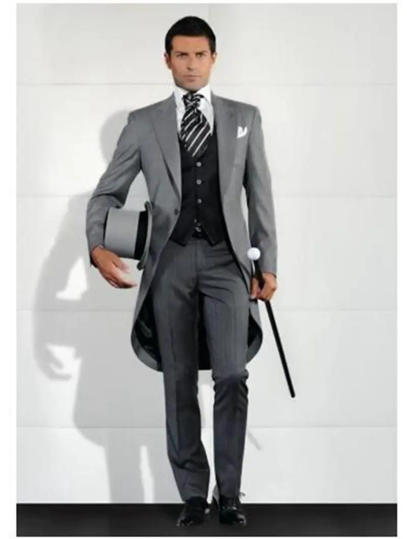 Men's Handsome Wedding Groom Tuxedos Groomsman Best Man Party Tailcoats Suits C241