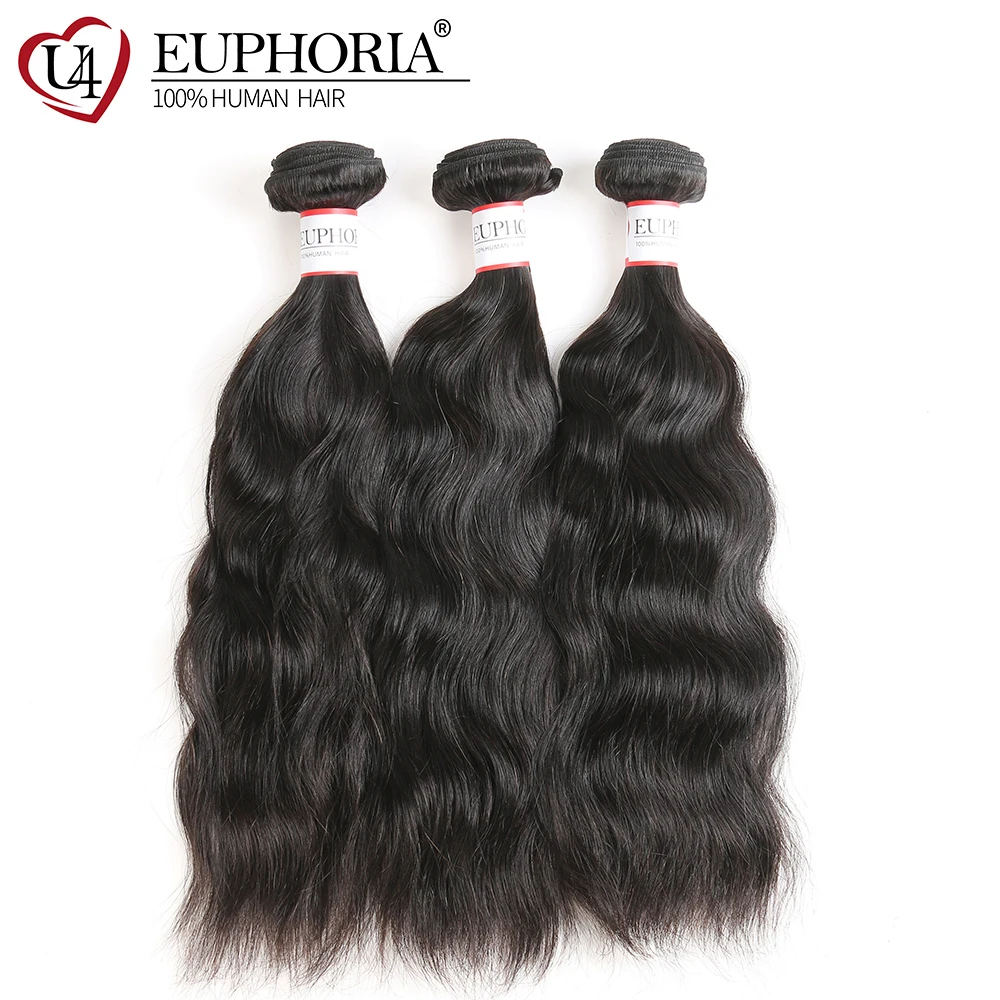 

Natural Wave Brazilian Human Hair Weaves 1/3 PCS Bundles EUPHORIA Natural Color 100% Remy Human Hair Weaving Extension For Salon