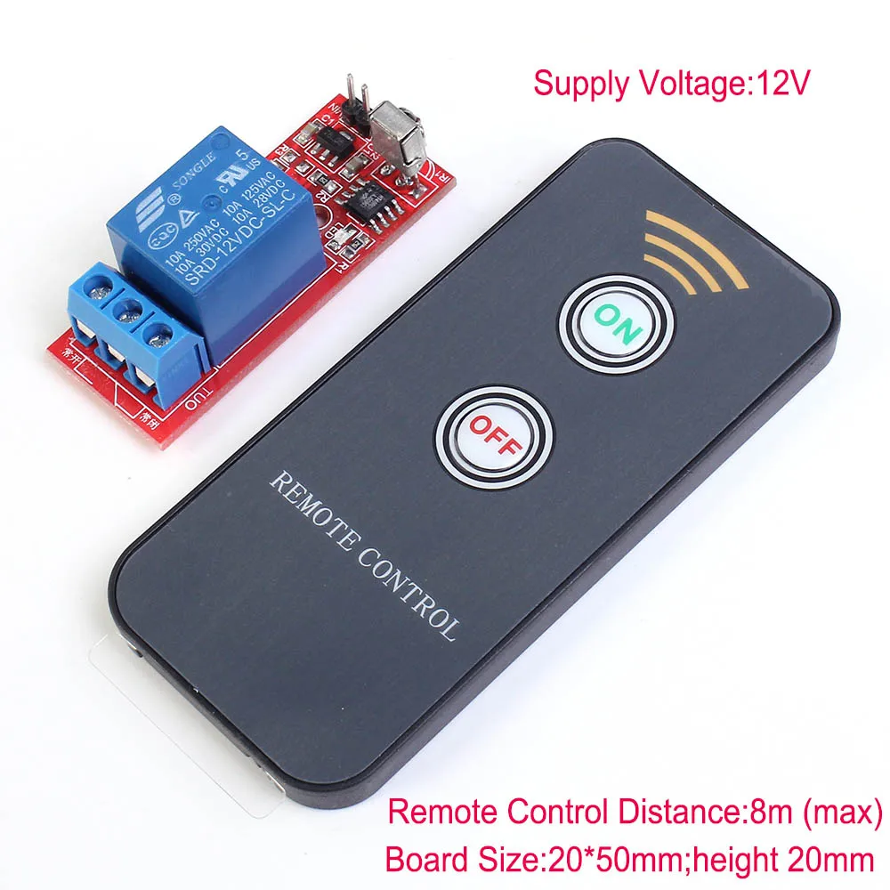 Беспроводной инфракрасный приемник 5 V/12 V 1/2/4-канальный обучения Тип модуль с пультом дистанционного управления Переключатель DIY Kit - Цвет: 12V 1-Channel