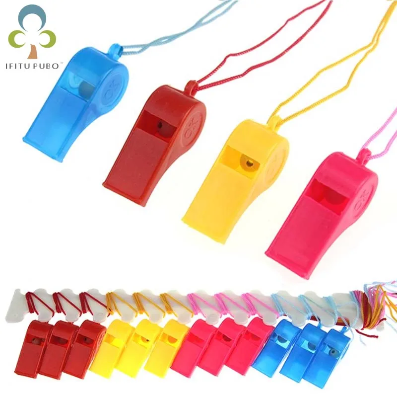 12pcs/lot Colored plastic whistle referee whistle professional soccer referee whistle basketball