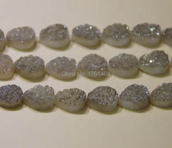 

NEW SALE ! Champagne Titanium Druzy Stone Teardrop Pendants ,Drusy Quartz Coin Slab Beads10mm ,different size for choice