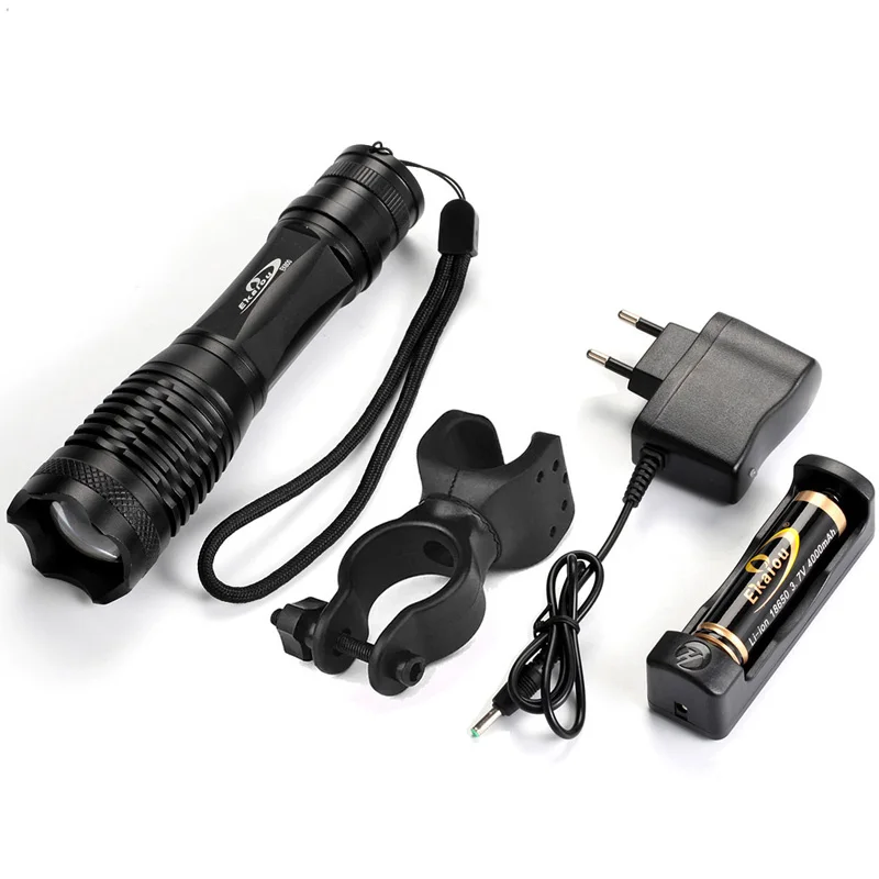 

Hot sale LED Flashlight T6 6000 Lumens Aluminum Alloy Zoom Tactical Flashlights torch light for 3xAAA or 1x18650 battery