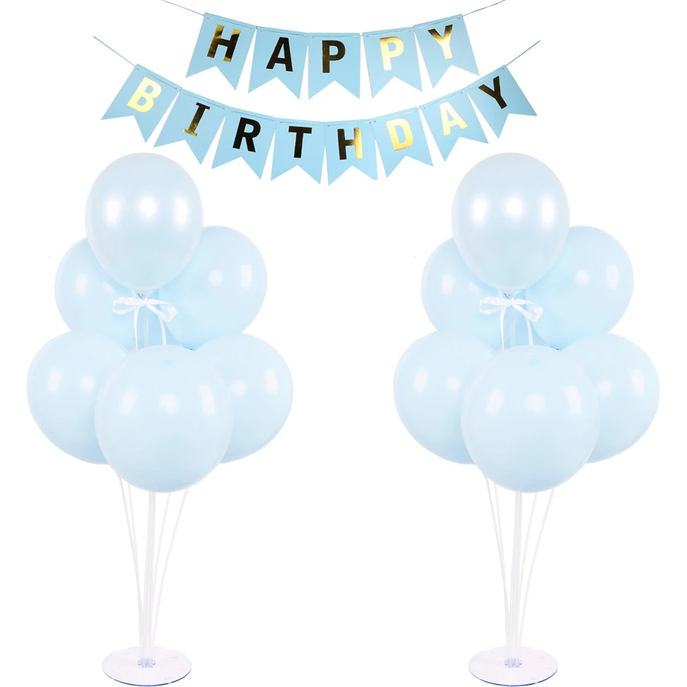 Macaron blue latex balloons baby shower (6)