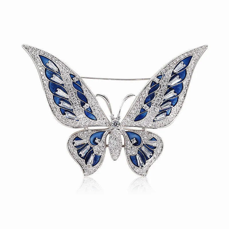 

Large Enamel Pin Lapel Insect Butterfly Brooches and Pins for Women Luxury Lover Lady Coat Zirconia Crystal Broches Jewelry X021
