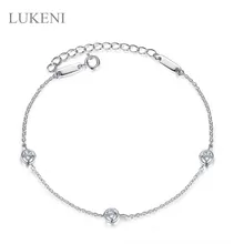 Lukeni Новое поступление Элегантные S925 серебро инкрустация Циркон геометрический Талисманы браслет для Для женщин Мода браслет ювелирные изделия
