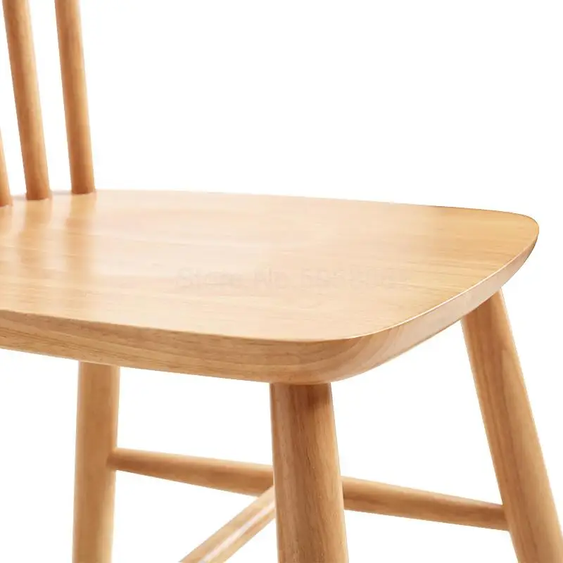 Виндзорский стул в скандинавском стиле Твердый обеденный стул из дерева домашний спинка ресторан кафе простой деревянный стул