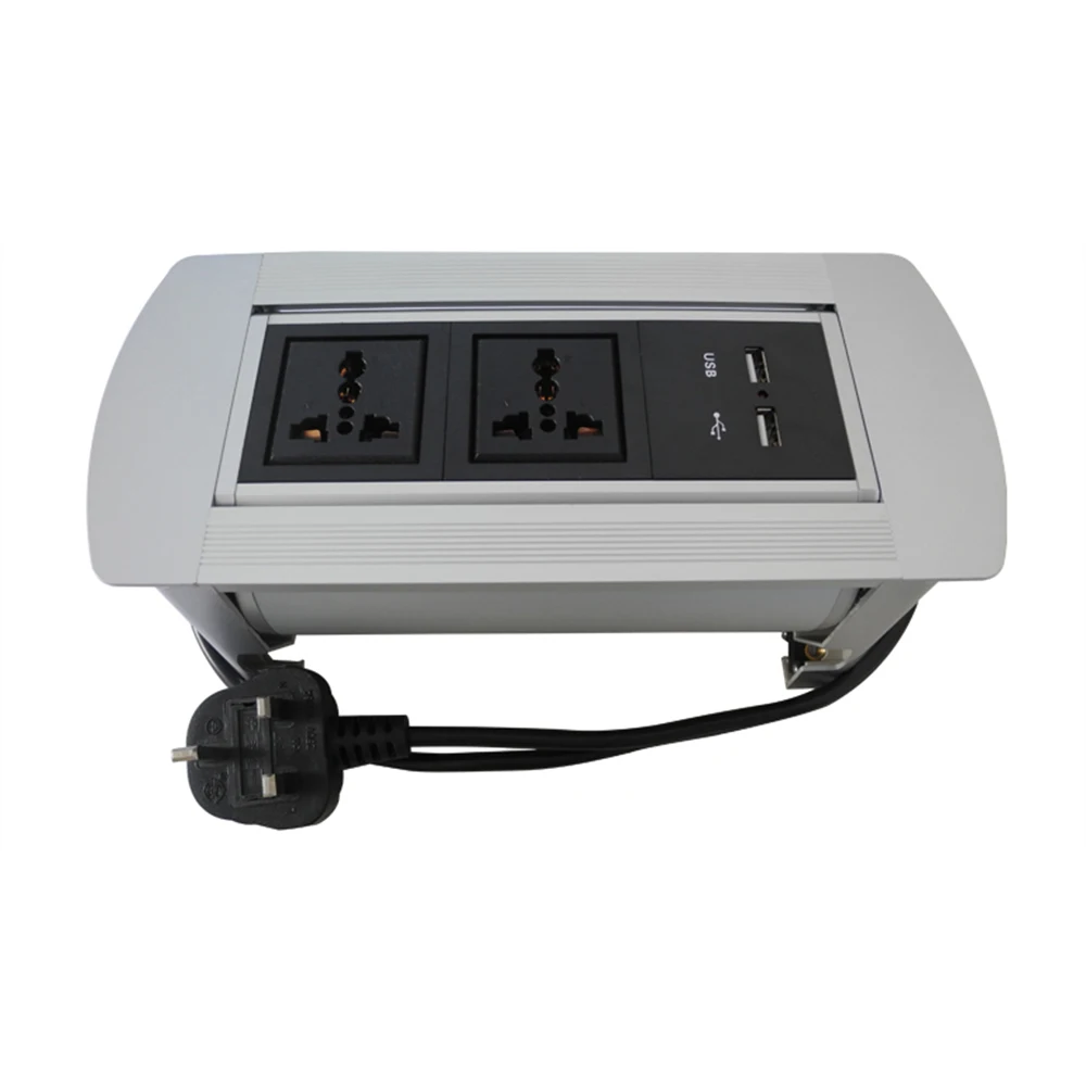 

zdPM-3 Silver Manual Flip Conference Table Socket / Universal power , USB Charger (offer customized)