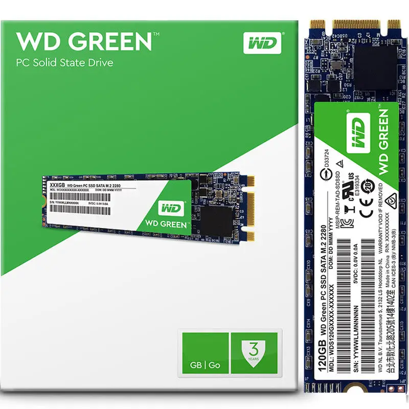 WESTERN DIGITAL WD GREEN SSD 120 ГБ внутренний SATA3.0 M.2 2280 NGFF твердотельный диск жесткий для